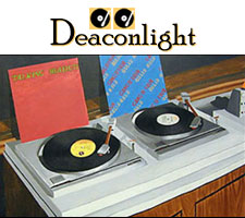 Painting of vintage turntables from Deaconlight radio show